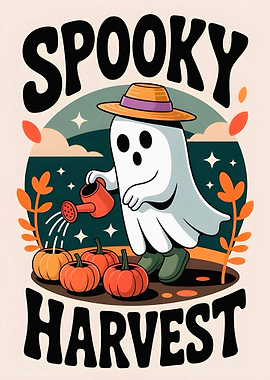 Spooky Harvest Ghost Watering Pumpkins