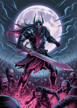 Dark Knight and Zombie Horde