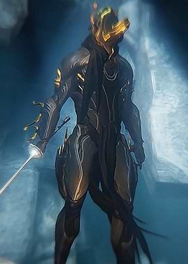 Warframe character with sword