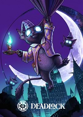 Black Cat Parachuting with Candle