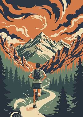 Runner in Mountain Landscape