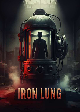 Dark Industrial Iron Lung Silhouette