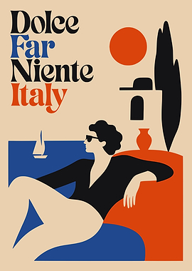 Dolce Far Niente Italy Travel Poster
