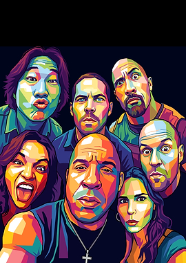 Fast & Furious Cast Pop Art portrait