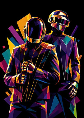 Daft Punk Geometric Pop Art