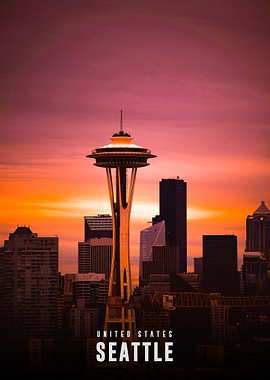 Seattle Skyline at Sunset