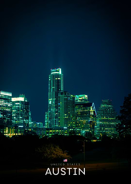 Austin Skyline at Night