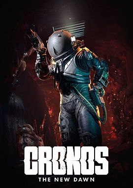 Astronaut in a dark cave