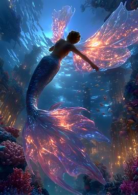 Mermaid in a Coral Reef