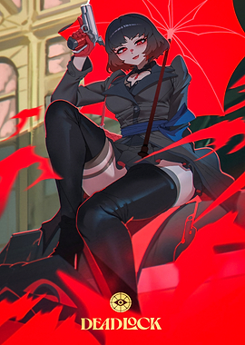Deadlock Character with Gun and Umbrella