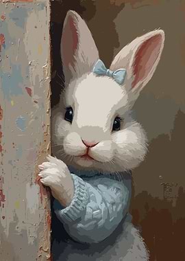 Cute Bunny Painting Art