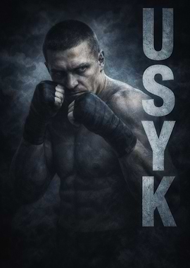 Boxer Oleksandr Usyk in fighting stance