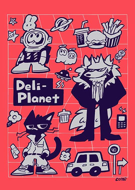 Deli-Planet Cartoon Characters and Objects