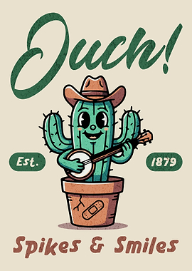 Cactus playing banjo