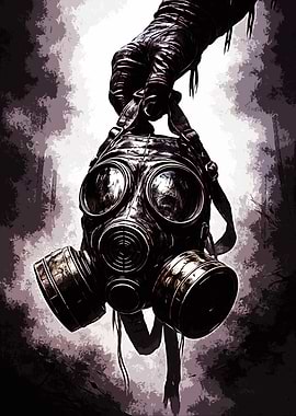 Hand holding a gas mask stalker 2