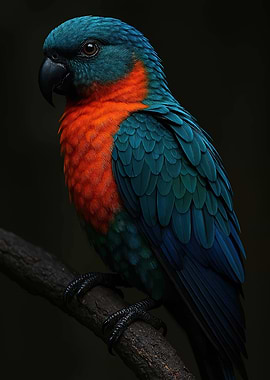 Vibrant Parrot Perched on a Branch