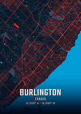Burlington Canada City Map