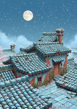 Moonlit Cherry Blossom Night