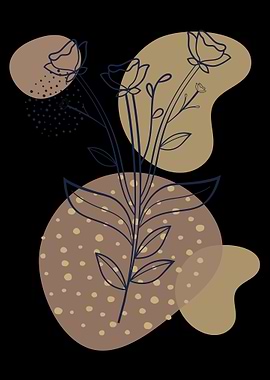 Abstract Floral Line Art