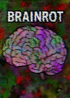 Brainrot Text and Abstract Brain Art
