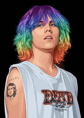 The Kid LAROI with rainbow hair