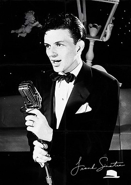 Frank Sinatra Singing into Microphone