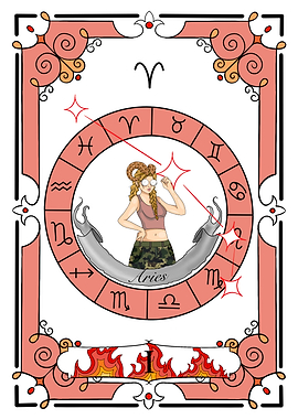Zodiac Aries Card