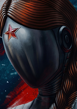 Robot Woman with Red Star Emblem
