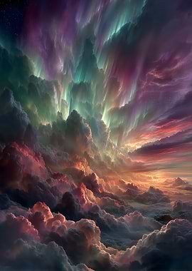 Aurora Borealis Over Clouds
