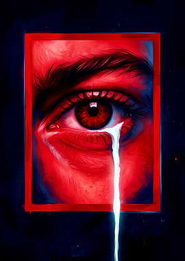 Close-up of a Crying Red Eye