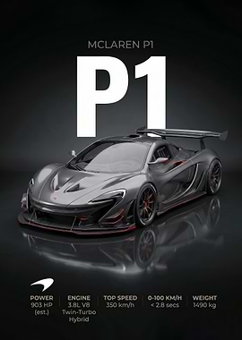 car poster McLaren P1 Supercar