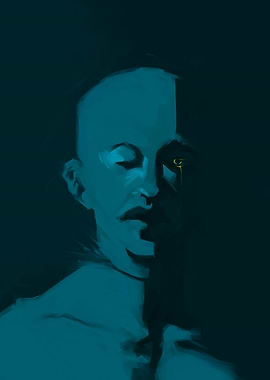 Moody Portrait with Yellow Tear