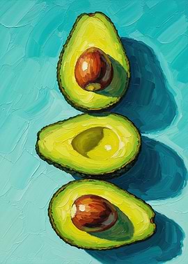 Stack of Avocados Painting