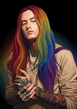 Noah Sebastian with Rainbow Hair