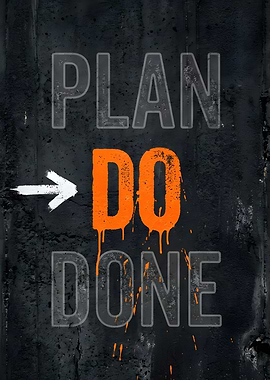 Plan Do Done motivational Productivity text art