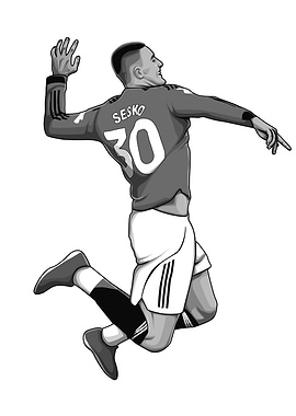 Benjamin Sesko Black and White Version