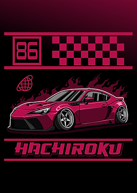 Toyota GT86 Pink Magenta Flame