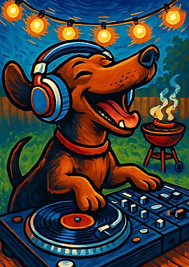 DJ Dog at a Backyard BBQ