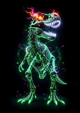 Glowing T-Rex Skeleton
