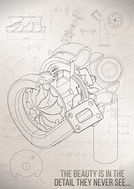 Beauty of Details -Turbocharger Technical Drawing