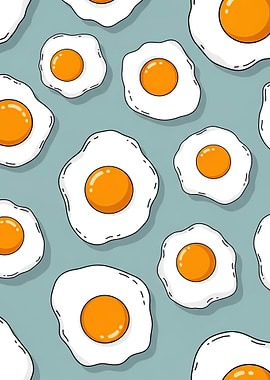 Cute Fried Eggs Pattern
