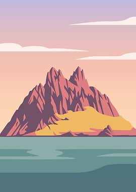 Mountain Island at Sunset
