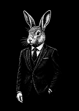 Elegant Rabbit in a Suit