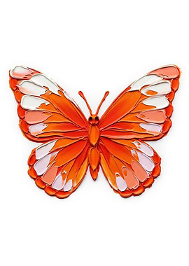 Textured Orange Butterfly Painting