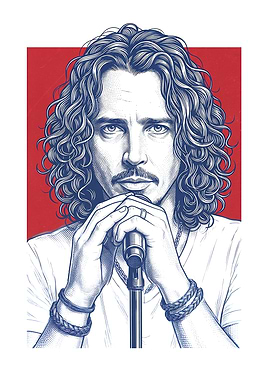 Chris Cornell Portrait with Microphone