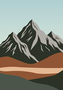Minimalist Mountain Landscape