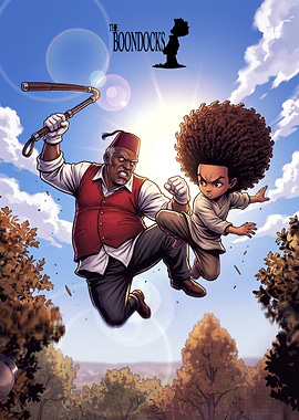 The Boondocks Uncle Ruckus and Huey Fight