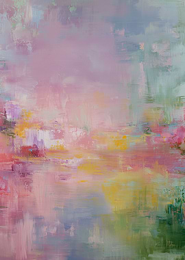 Abstract Pastel Landscape Painting
