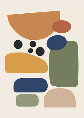 Abstract Geometric Shapes Composition
