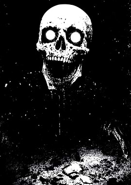 Scary Skull with Glowing Eyes